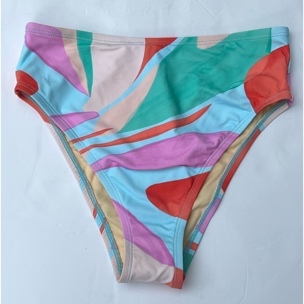 Vici Sami montage multicolor high-rise cheeky swim bottom NWT SIZE SMALL - Picture 2 of 6